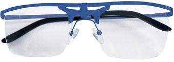 occhiali da lettura per presbiopia semplice Up and Down con lenti sollevabili - colore blu con le lenti abbassate