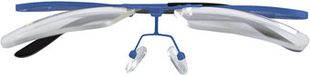 occhiali da lettura per presbiopia semplice Up and Down con lenti sollevabili - colore blu con le lenti sollevate